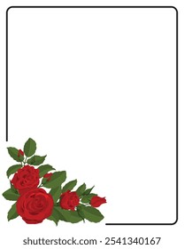 Rose flower frame background for wedding invitation