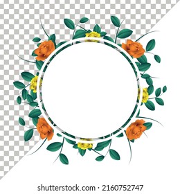 rose flower frame template design vector