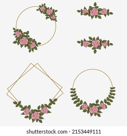 Rose Flower Frame Vector Illustration