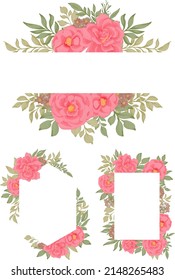 rose flower frame watercolor decoration