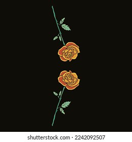 Rose flower glowing vector illustration