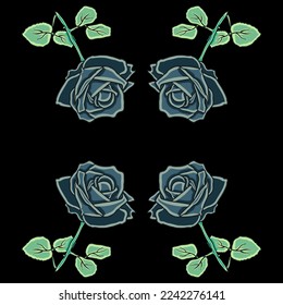 Rose flower glowing vector illustration 