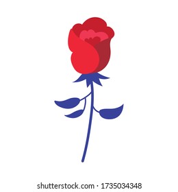 rose flower hand draw style icon vector illustration design