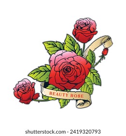 Rosenblume, handgezeichnet