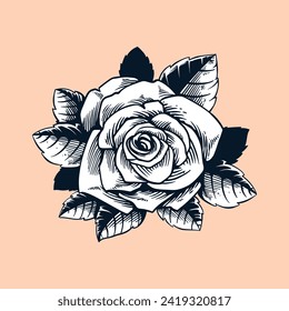 rose flower hand drawn element design