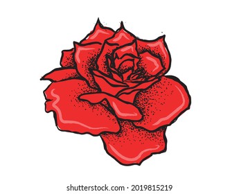Rose flower, hand drawn illustration	