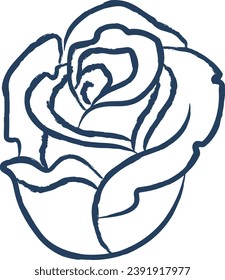 Rose flower hand drawn vector illustration