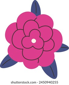 Ilustración vectorial de cabeza de flor rosa