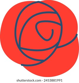 Rose Flower Head Vector Illustration