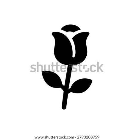 Rose Flower Icon Containing romantic gift symbol, love theme, and affection atmosphere