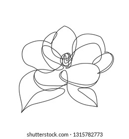 Rose Flower Icon. Continuous One Line Drawing.