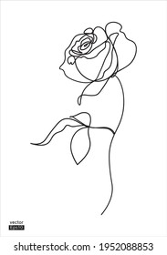 Rose flower icon. Continuous one line drawing. Minimalist art. One line drawing. Continuous line drawing. Vector illustration,vector illustration for for t-shirt, cup,tattoo,decoration and printing.