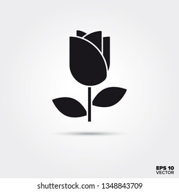 Rose flower icon. EPS 10 vector symbol.
