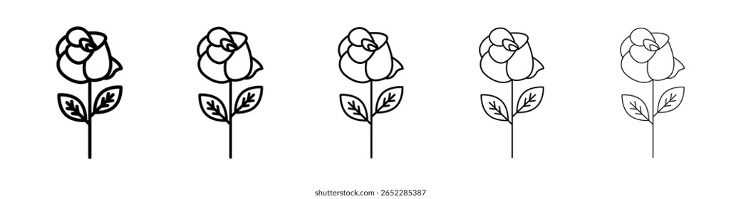 Rose flower icon filled flat sign concept for web design.