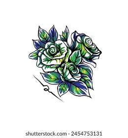 Icono De Flor De Rosa En Diseño Plano