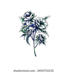 Icono De Flor De Rosa En Diseño Plano