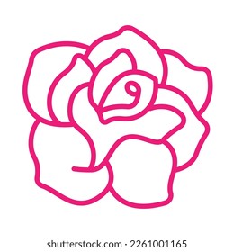 rose flower icon flat vector illustration clipart isolated on white background