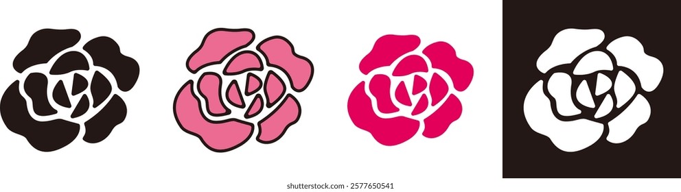 Rose flower icon. Illustration material about love confessions and presents.