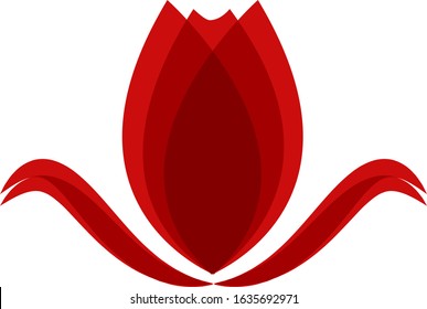 Rose Flower Icon - Isolated On White Background - Vector. Flat Rose Flower Logo. Simple Flower Icon For Tulip Template, Spa Label, Floral Logo, Wellness And Blooming Rose Icon