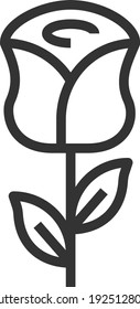Rose flower icon line vector illustration