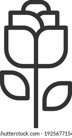 Rose flower icon line vector illustration