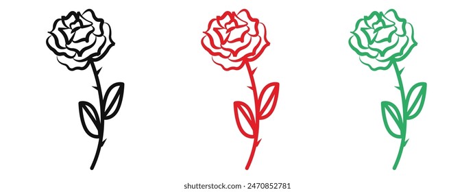 Rose flower icon mark in filled style