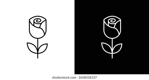 Rose flower icon Simple Set. Vector icons for graphic design template.