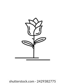 icono de flor de rosa, vector de mejor línea icono.