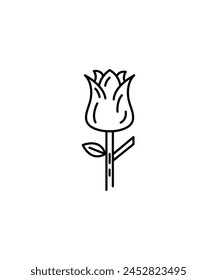 rose flower icon, vector best line icon.