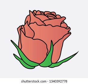 Rose flower Icon. Vector for design