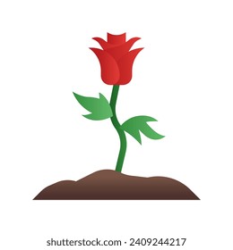 Rose flower icon vector in gradient fill style with high vector quality suitable for ui and spring season