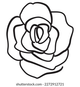 Icono de flor rosa, ilustración de doodle dibujada a mano por vectores. 