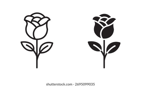 Icono de flor de rosa, Ilustración vectorial .	