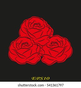rose flower, icon, vector illustration EPS 10