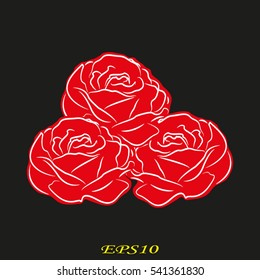 rose flower, icon, vector illustration EPS 10