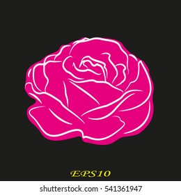rose flower, icon, vector illustration EPS 10