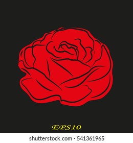 rose flower, icon, vector illustration EPS 10
