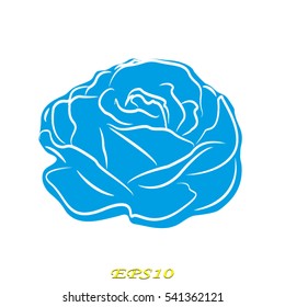 rose flower, icon, vector illustration EPS 10