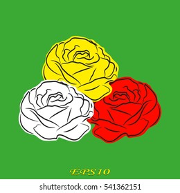 rose flower, icon, vector illustration EPS 10