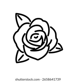rose flower icon vector, line style icon