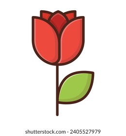 Rose flower icon vector on trendy design
