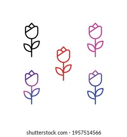 Rose flower icons, EPS 10