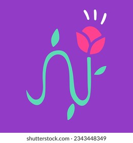 Rose flower, illustration for t-shirt, sticker, or apparel merchandise. With doodle, retro, groovy, and cartoon style.