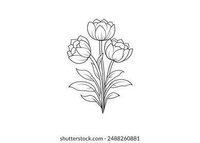 rose flower illustration vector art 