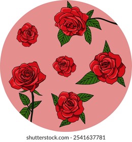 Rose flower illustration vector design, suitable for design elements and various other needs