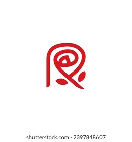 Rose Flower Initial R Minimalist Logo Vector. Letter R Flower Monogram Logo Identity for Branding