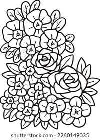 Rose Flower Isolated Coloring Page for Kids