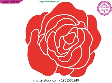 Rose flower isolated on a transparent background. Rose silhouettes vector illustration. Black and red buds and stems of roses stencils. EPS-SVG file