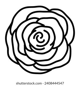Rose Flower isolated on a transparent. Botanical modern trendy vector element. For cards, logo, decorations, invitations, boho designs.