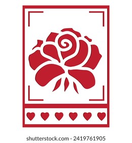 Flor de rosa, tarjeta de vacaciones de ilustración vectorial aislada